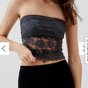 Urban Renewal Dark Gray Lace Tube Top